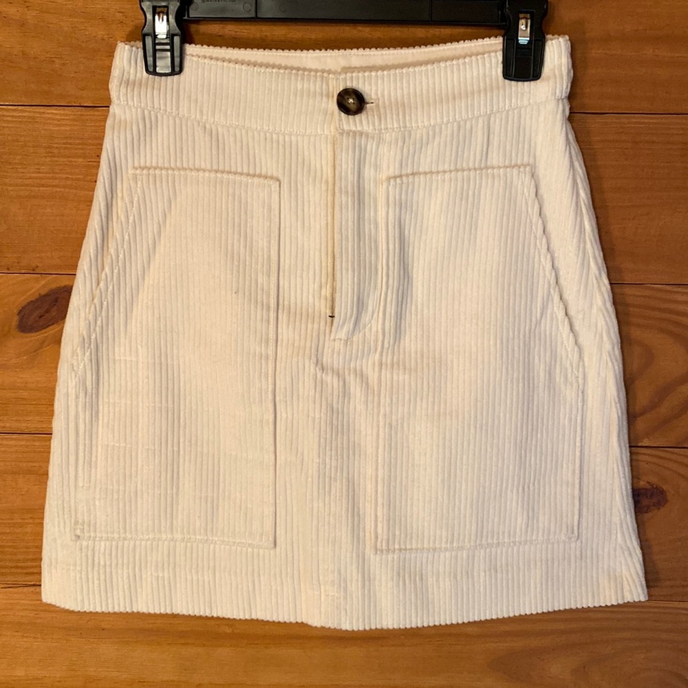 Cream Velvet Skirt